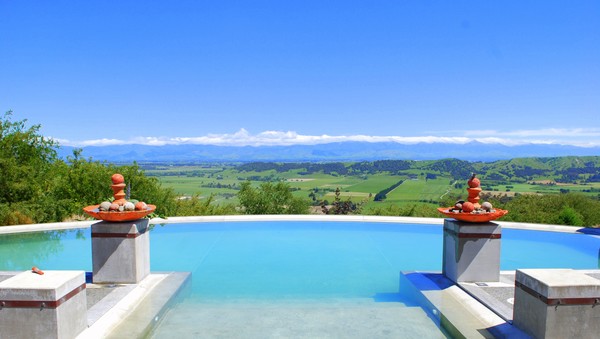 A breathtaking view that stretches towards the Tararua Ranges awaits visitors at Assisi Garden, near Masterton.